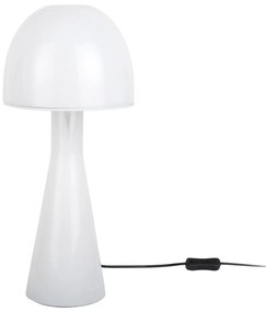 Biała lampa stołowa ze szklanym kloszem (wysokość 45 cm) Bombin – Leitmotiv