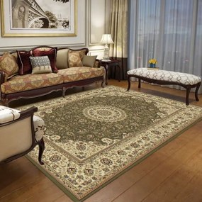 Dywan klasyczny Venezia Ornament zielono-kremowy 120 cm x 170 cm