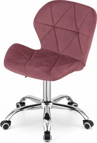 Zestaw do biura ZARIMO stół 80x40 cm, czarny + fotel AVOLA VELVET, ciemnoróżowy