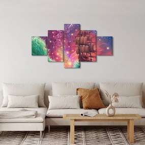 Obraz - Statek z kosmicznym niebem (125x70 cm)