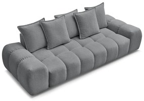 Ciemnoszara rozkładana/ze schowkiem sofa z tkaniny szenilowej 278 cm Everest – Bobochic Paris