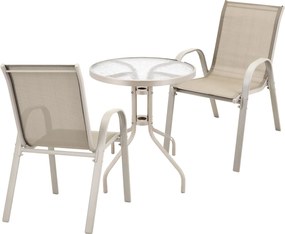 Beżowy zestaw ogrodowy 2 fotele i stolik A3-R75