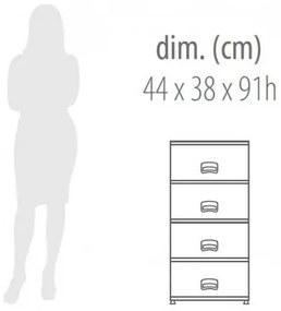 Aldotrade Komoda z 4 szufladami RETRO NEW, brązowa