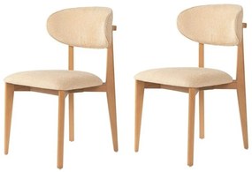 Zestaw krzeseł do jadalni Lionte Beige and LightOak, 2 szt.