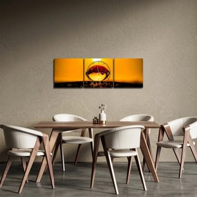 Obraz szklanej kropli (z zegarem) (90x30 cm)