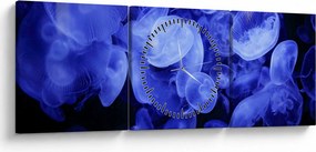 Obraz - Meduzy (z zegarem) (90x30 cm)