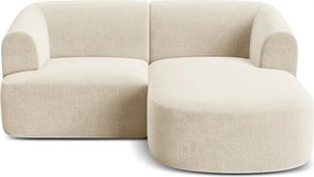 Beżowy aksamitny narożnik (prawostronny/z szezlongiem) Campi – Cosmopolitan Design