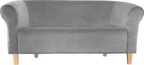 Sofa Milo tkanina Welur wygodna sofa tapicerowana do salonu i poczekalni : Kolor nogi - Drewno, Kolor tkaniny - VELVET - MG17, Typ tkaniny - Velvet, Wysokość nogi - 15 cm