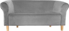 Sofa Milo tkanina Welur : Kolor nogi - Drewno, Kolor tkaniny - VELVET - MG17, Typ tkaniny - Velvet, Wysokość nogi - 15 cm