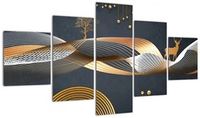 Obraz - Grafika z jeleniem (125x70 cm)