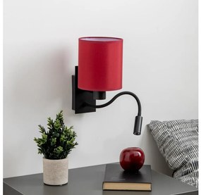 Brilagi-LED Kinkiet NUBILA 1xE27/25W/230V+LED/3W czarny/pompej.červená