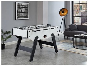 Stół do gry w piłkarzyki SUAREZ z MDF-u – 153 × 77,6 × 96 cm (dł. × szer. × wys.) – kolor biały