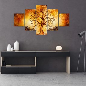 Naturalny abstrakcyjny obraz drzewa (125x70 cm)