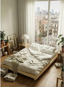 Łóżko jednoosobowe z litego drewna sosnowego bez zagłówka ze stelażem 120x200 cm w naturalnym kolorze Dock – Karup