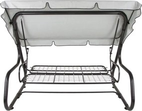 4-osobowa ogrodowa huśtawka metalowa, rozkładana, antracyt