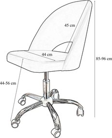 Fotel obrotowy POLO tkanina Welur krzesło biurowe ergonomiczne do biurka : Kolor Stelaża - Chrom, Kolor tkaniny - VELVET - MG50, Typ siedziska - Siedzisko obrotowe 360°, Typ tkaniny - Velvet