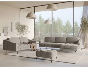 Beżowa aksamitna sofa 238 cm Nalu – Makamii