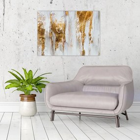 Obraz - Abstrakcja ze zotym (70x50 cm)
