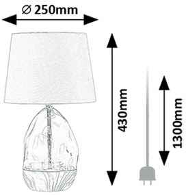 Rabalux 74227 dekoracyjna lampa stołowa Apolonia, biały, E27, 1x max. 40 W, IP20