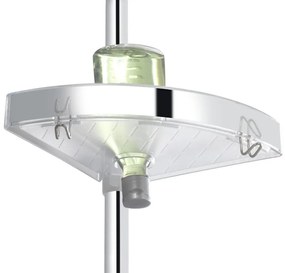 Narożna półka łazienkowa Premium Edge Shiny, 3 poziomy, lusterko, teleskopowa, WENKO