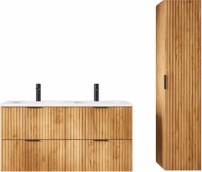 Komplet łazienkowych szafek wiszących dąb craft złoty G4-K76