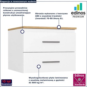 Podwieszana szafka na umywalkę biały + dąb artisan 60 cm M5-N91
