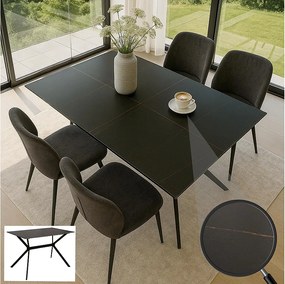 Stół do jadalni MCW-O58,  czarno-złoty