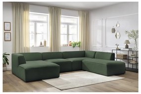 Zielony narożnik modułowy (prawostronny/w kształcie litery U) Megeve – Bobochic Paris