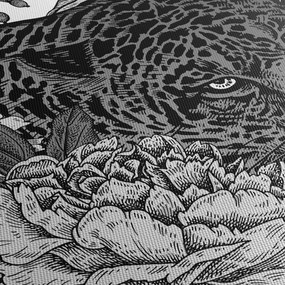 Obraz - Egzotyczny ogród (z zegarem) (90x30 cm)