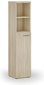 Szafa biurowa kombinowana PRIMO WOOD, drzwi na 3 poziomach, 400 x 420 x 1781 mm, dąb naturalny