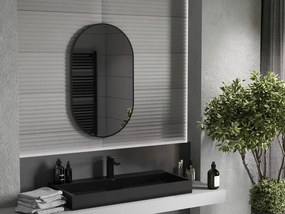 Mexen Loft lustro łazienkowe owalne 90 x 55 cm, rama czarna - 9851-090-055-000-70