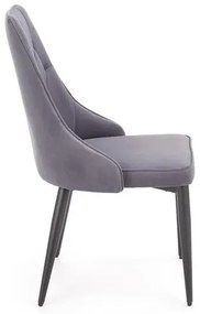 Krzesło tapicerowane K365 VELVET szare HALMAR