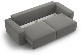 Jasnoszara rozkładana sofa z materiału bouclé 247 cm Jodie – Micadoni Home