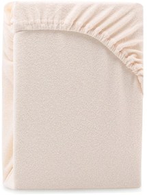 Beżowe prześcieradło frotte z gumką 160x200 cm Ruby – Restilo