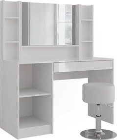 Stół toaletowy biały/biały wysoki połysk 119.8x50.1x76 sherry