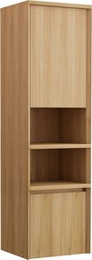Wisząca kolumna łazienkowa z drewna tekowego z wnękami - H140 cm - KUPANG