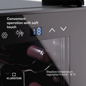 Klarstein Shiraz 26.5cm 8 Butelek Winiarka Wolnostojąca Czarny