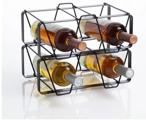 Czarny metalowy regał na wino liczba butelek 2 30x12x12 cm Cin – Tomasucci