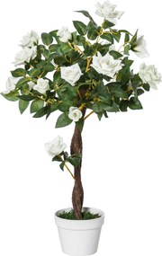 Outsunny Drzewko Szrtucznem, Sztuczna Roślina w Doniczce Cementowej, Roślina Dekoracyjna