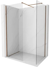 Mexen Kioto-X ścianka prysznicowa Walk-in 70 x 70 cm, transparent 10 mm, różowe złoto - 800-070-202-60-00-070-X