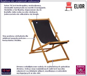 Regulowany leżak w kolorze czarnym - Celesta