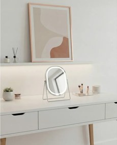 Lusterko Do Makijażu PREMIUM Kosmetyczne POŁYSK Metalowe PODŚWIETLANE LED