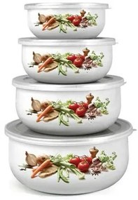 Banquet 8-częściowy zestaw emaliowanych misek z wieczkami