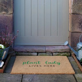 Wycieraczka z włókna kokosowego 60x90 cm Plant Lady Lives Here – Artsy Doormats