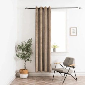 Zasłona zaciemniająca ELVIO VELVET 140x250 cm, beżowa Zawieszanie: Metalowe pierścienie