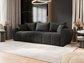 Ciemnoszara welurowa sofa rozkładana D2-R65