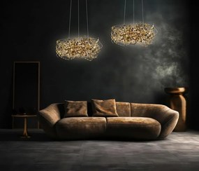 Designerska lampa wisząca Monete 80, złota