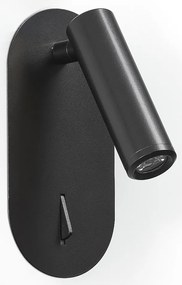 Kinkiet czytnika Dirk nowoczesny styl - wpuszczany - LED SMD 3W - 3000K - w?./wy?. - 90° i 300° stopni - IP20 - stal i czer?