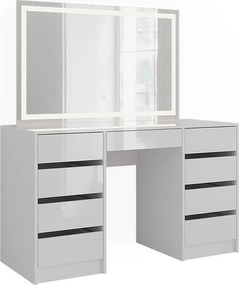 Stół toaletowy biały/biały wysoki połysk 128.2x50.1x76 sherry