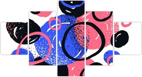 Obraz - Motyw z kółkami w żywych kolorach (125x70 cm)